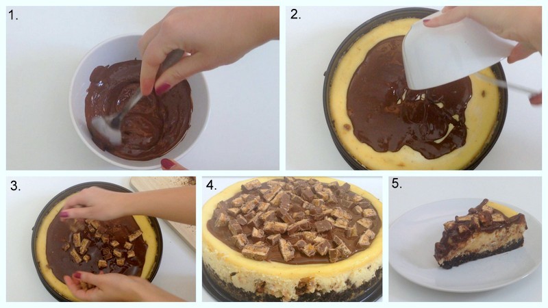 Snickers Cheesecake mit Topping