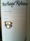 Rotwein Shiraz Heritage Release Australien